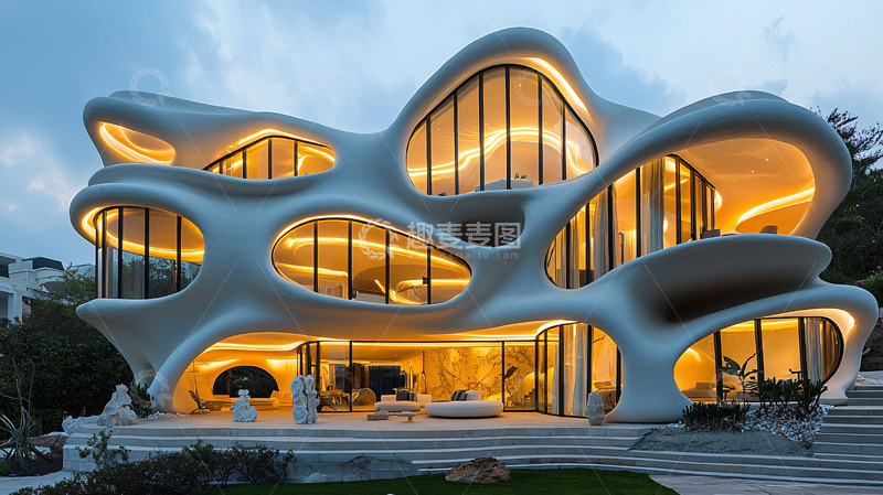 高清大图下载【趣麦麦图】流线型现代建筑