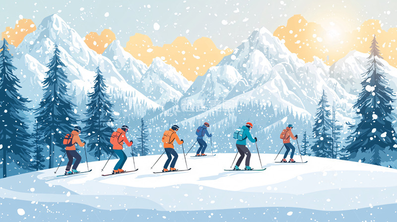 高清大图下载【趣麦麦图】雪山滑雪度假