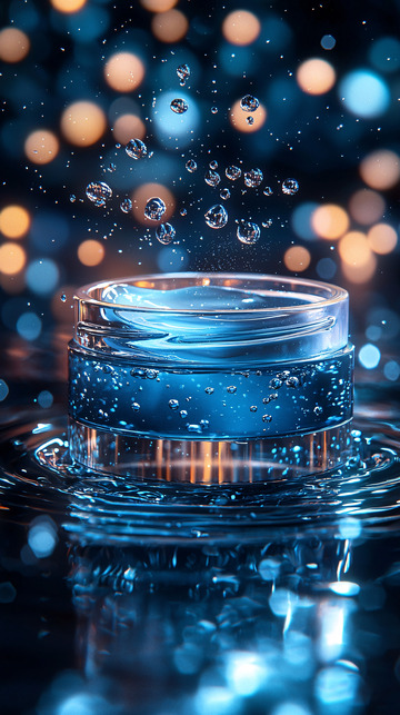 蓝色水润护肤品
