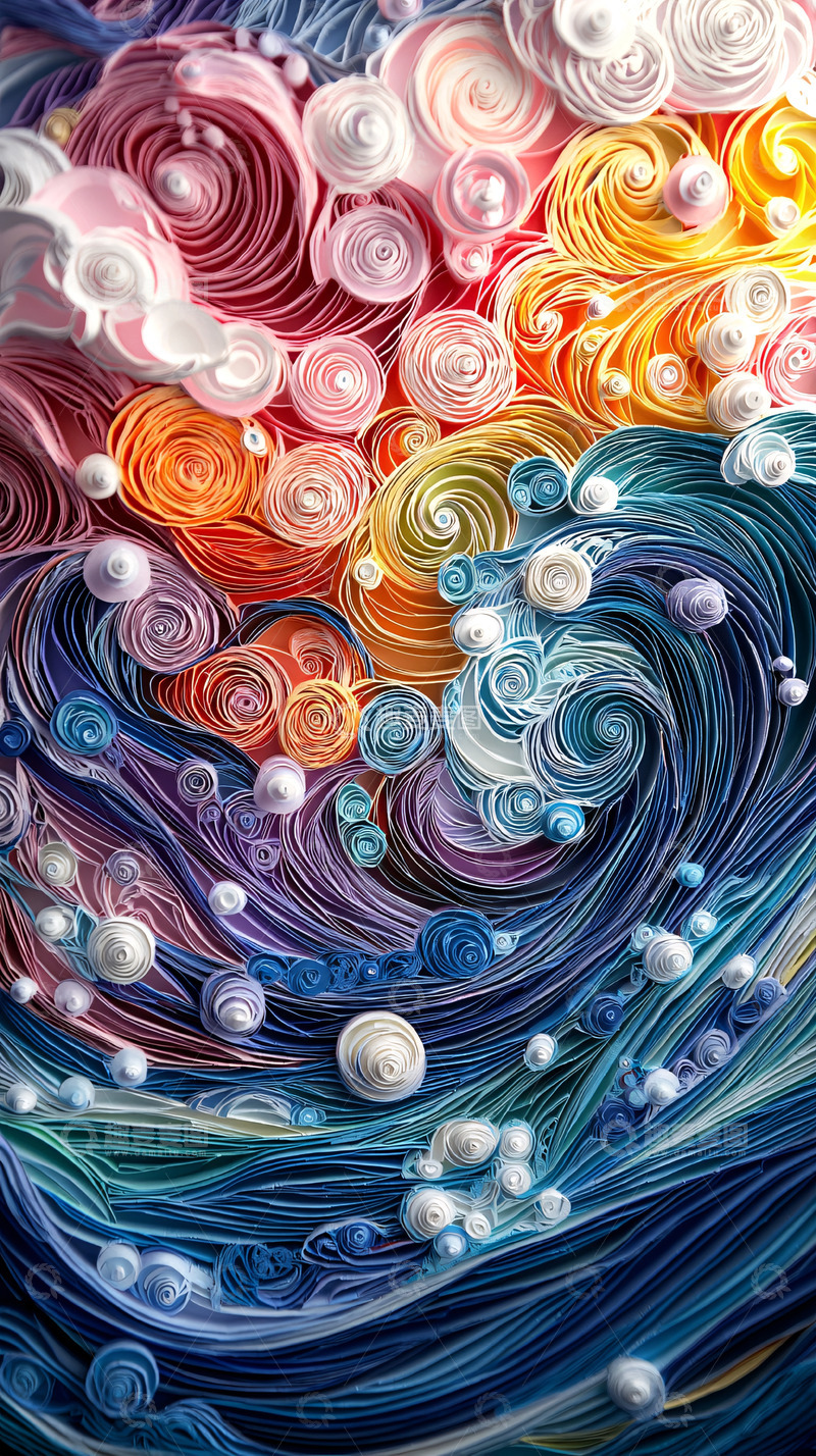 高清大图下载【趣麦麦图】纸艺漩涡色彩丰富