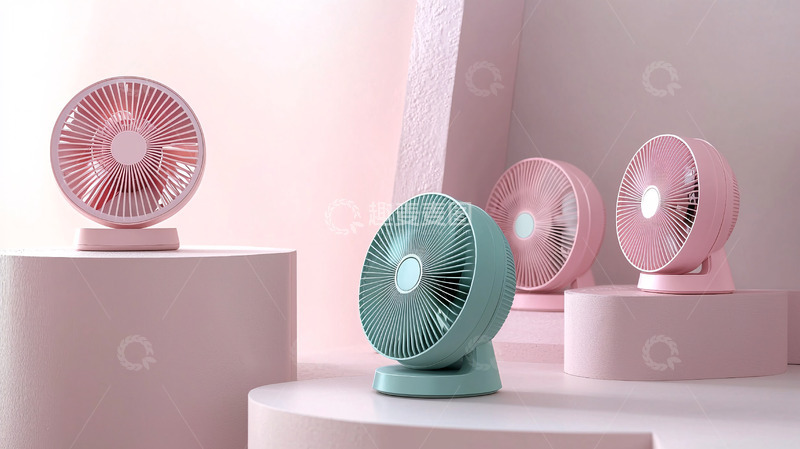 粉色桌面小风扇