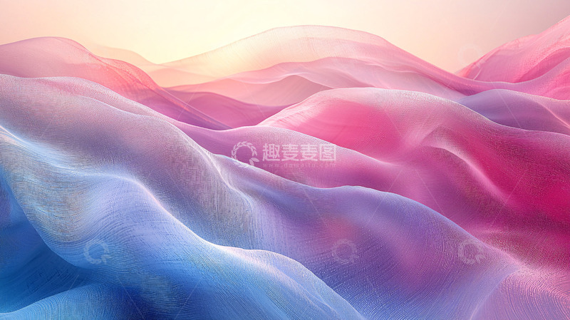 高清大图下载【趣麦麦图】梦幻粉色蓝色丝绸质感