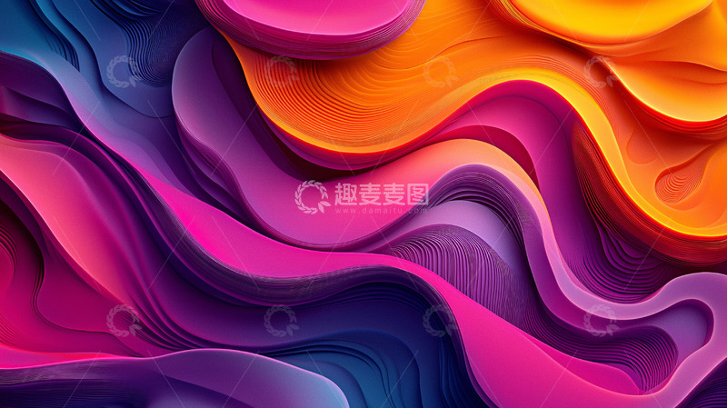 高清大图下载【趣麦麦图】彩色流体抽象背景