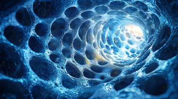 蓝色漩涡状细胞结构