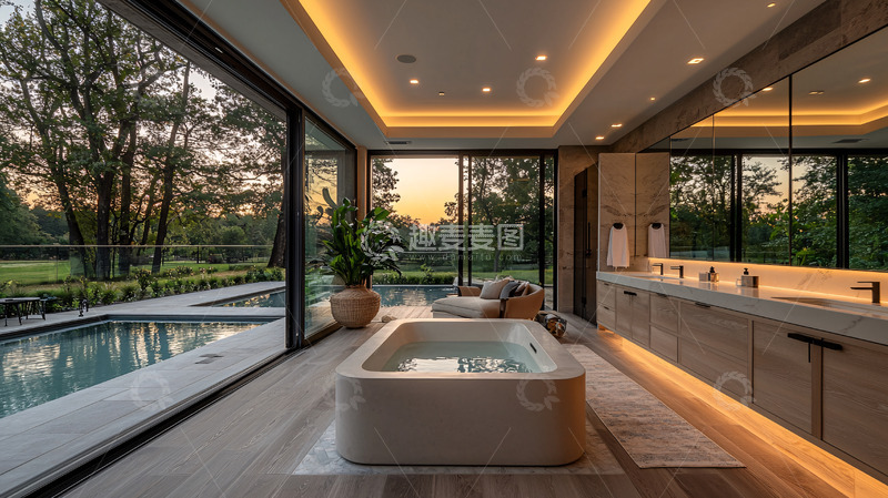 高清大图下载【趣麦麦图】现代简约别墅卫浴