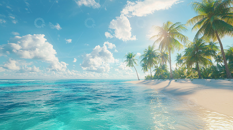 高清大图下载【趣麦麦图】阳光沙滩椰树海景