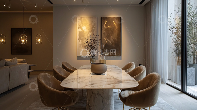 高清大图下载【趣麦麦图】现代轻奢餐厅设计