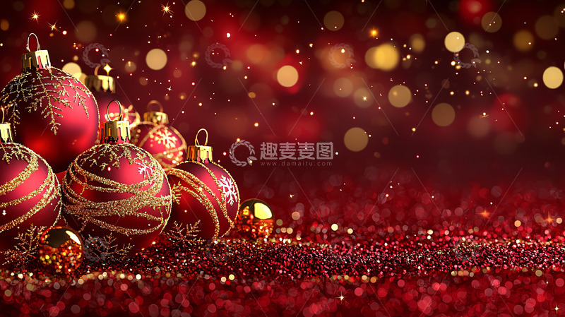 高清大图下载【趣麦麦图】红色圣诞球