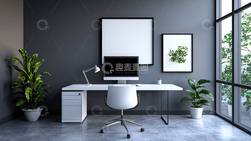 高清大图下载【趣麦麦图】极简现代化办公桌