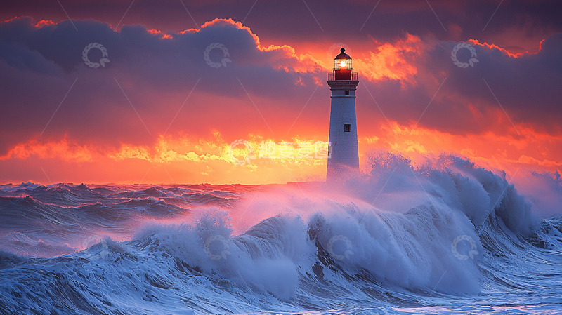 高清大图下载【趣麦麦图】风暴中的灯塔