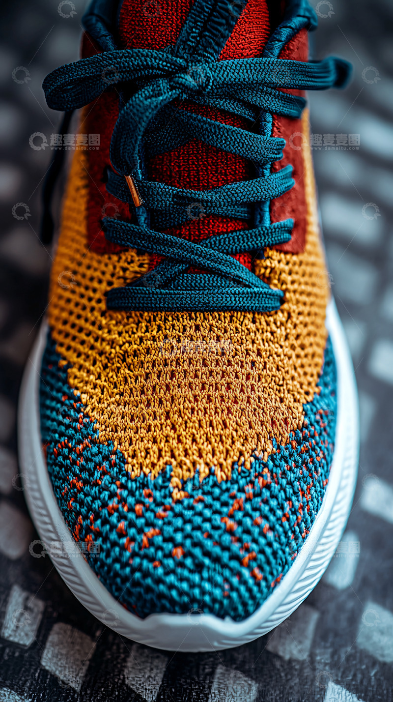 高清大图下载【趣麦麦图】彩色编织运动鞋特写