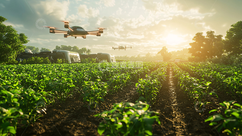 高清大图下载【趣麦麦图】无人机农业喷洒