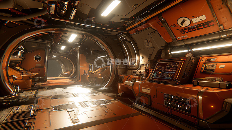 高清大图下载【趣麦麦图】未来科技飞船内部