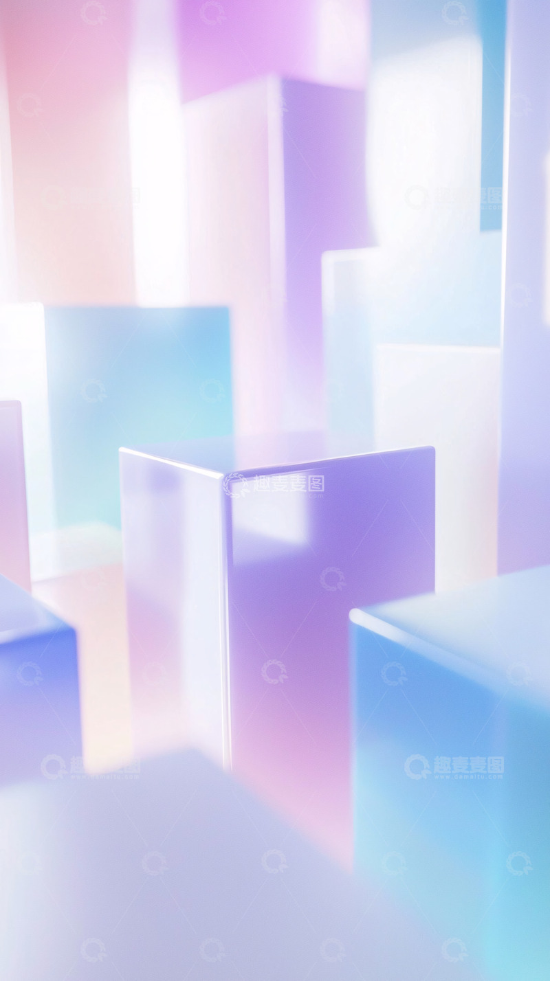 高清大图下载【趣麦麦图】-梦幻彩色玻璃方块