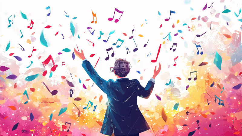 高清大图下载【趣麦麦图】音乐飞舞