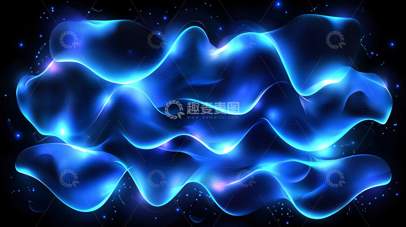 高清大图下载【趣麦麦图】蓝色火焰波浪