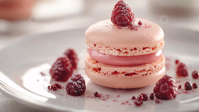 高清大图下载【趣麦麦图】粉色树莓马卡龙