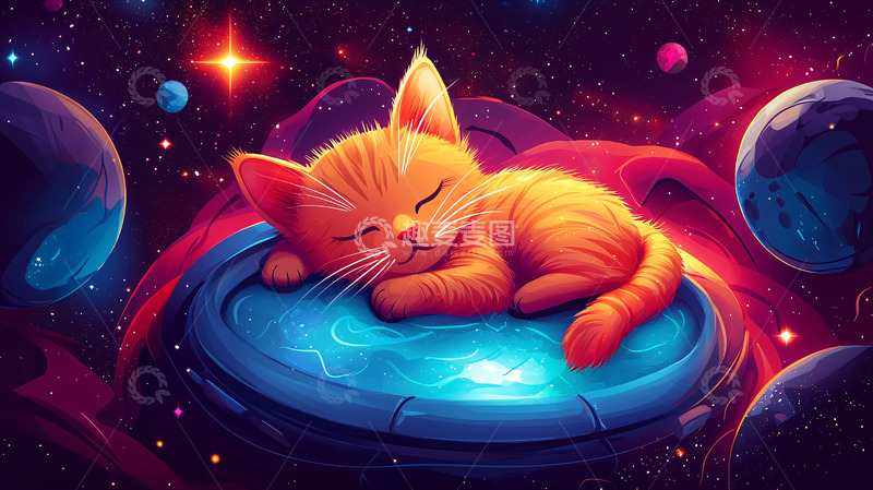 高清大图下载【趣麦麦图】太空猫咪