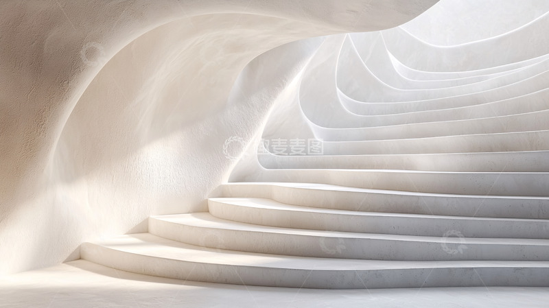 高清大图下载【趣麦麦图】白色螺旋楼梯
