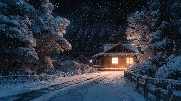 雪夜小屋