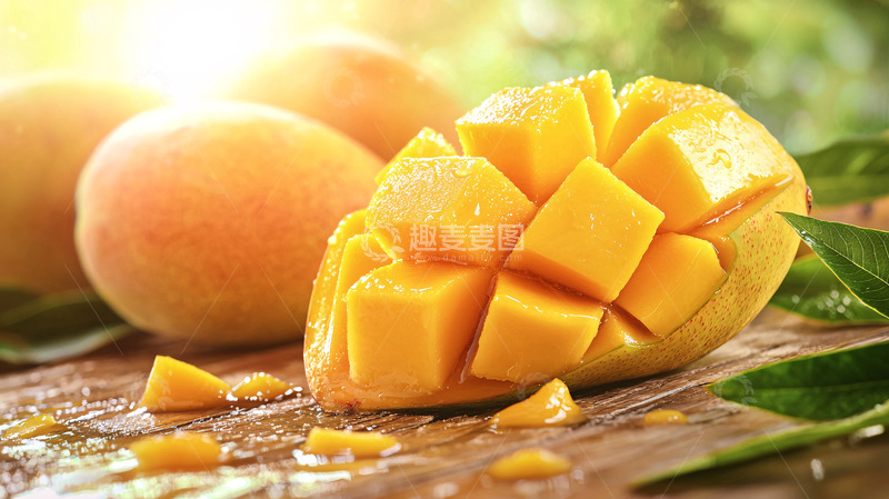 高清大图下载【趣麦麦图】阳光下切开的芒果