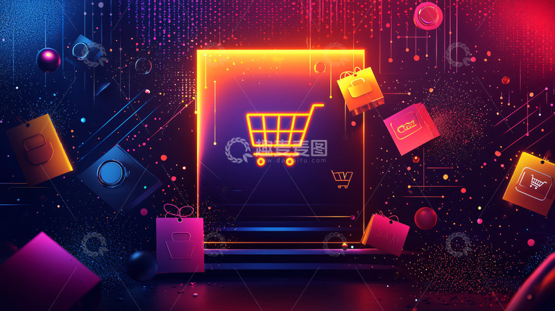 高清大图下载【趣麦麦图】炫彩购物广场