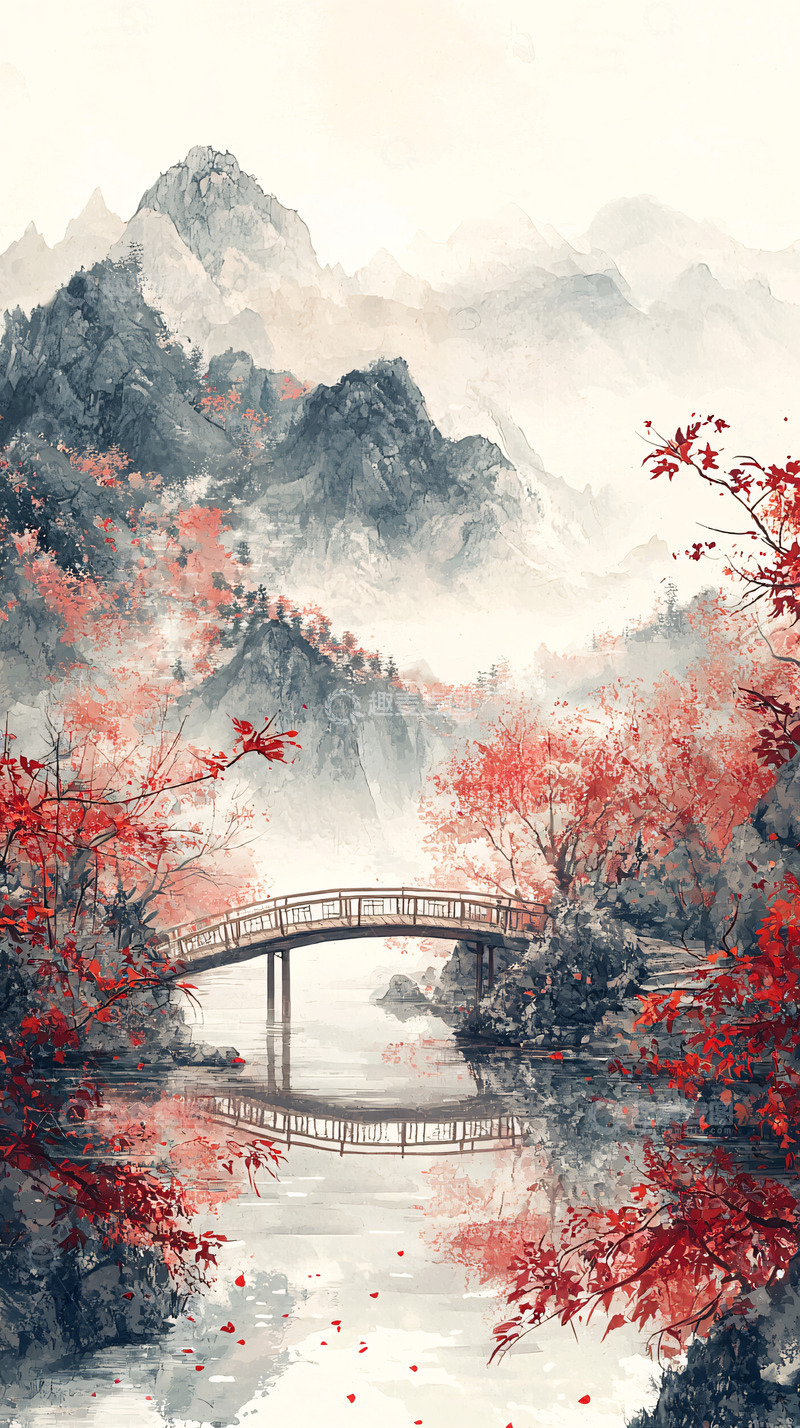 高清大图下载【趣麦麦图】水墨山水画103