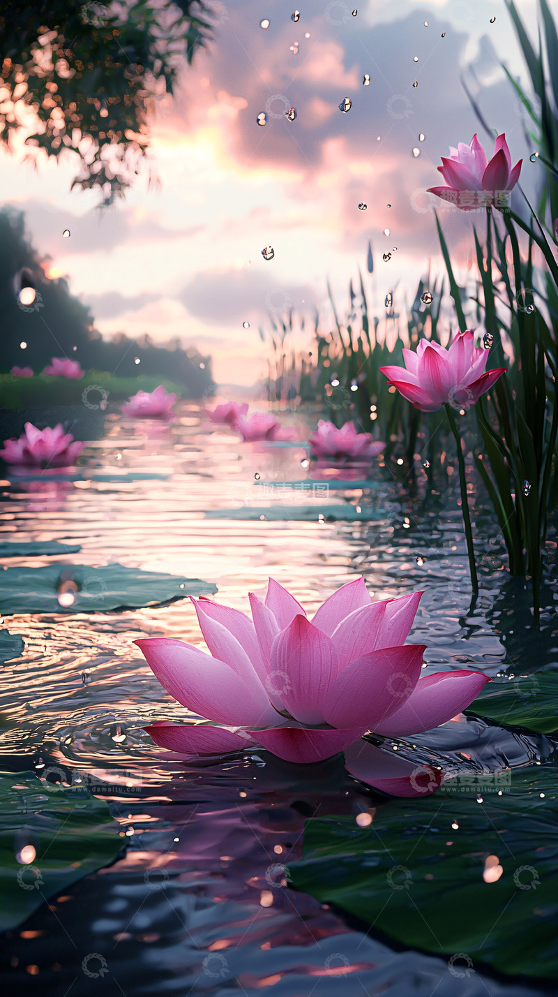 高清大图下载【趣麦麦图】粉色莲花