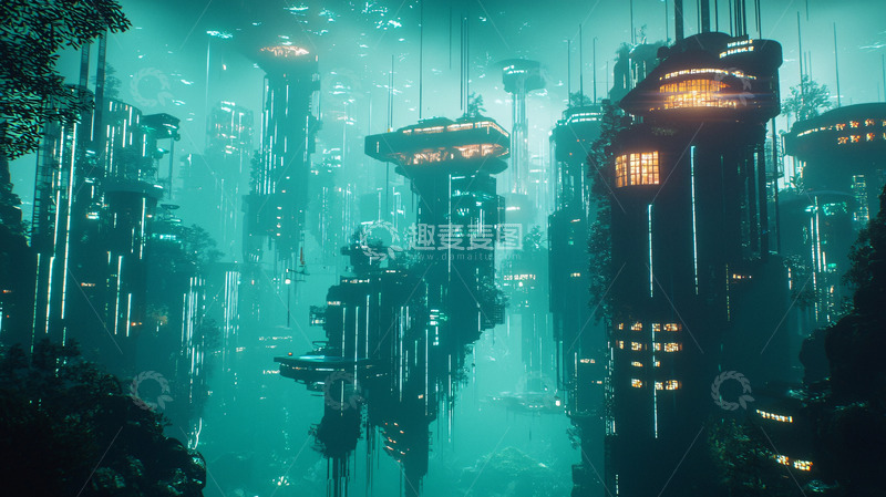 高清大图下载【趣麦麦图】水下未来都市