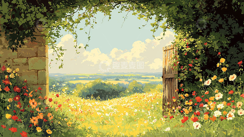 高清大图下载【趣麦麦图】田园风光拱门