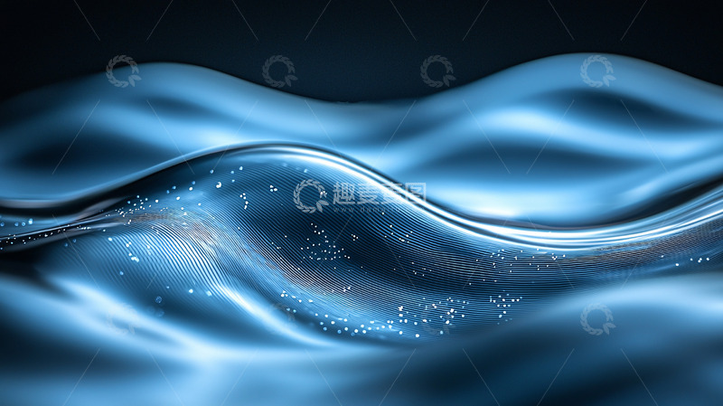 高清大图下载【趣麦麦图】蓝色流动水波纹理背景