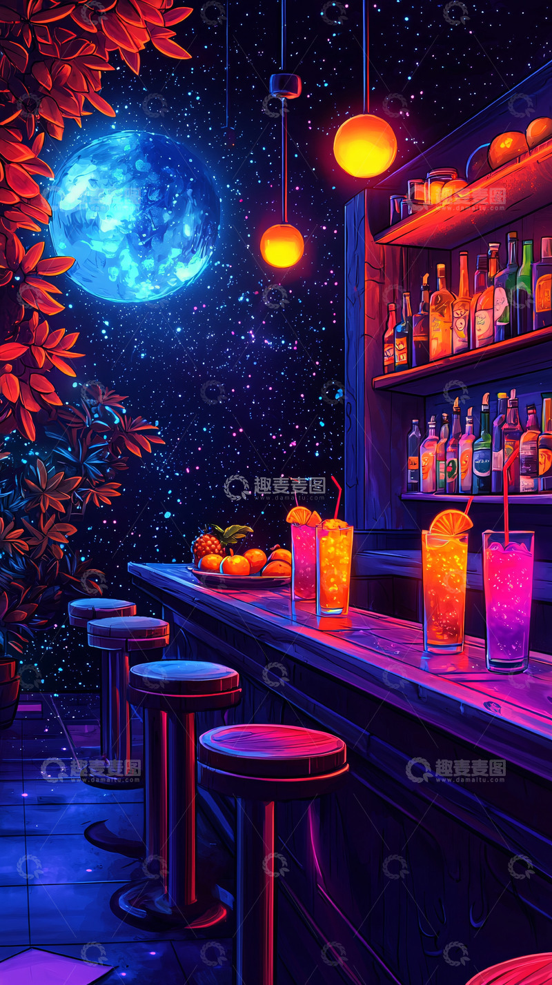 高清大图下载【趣麦麦图】星空酒吧