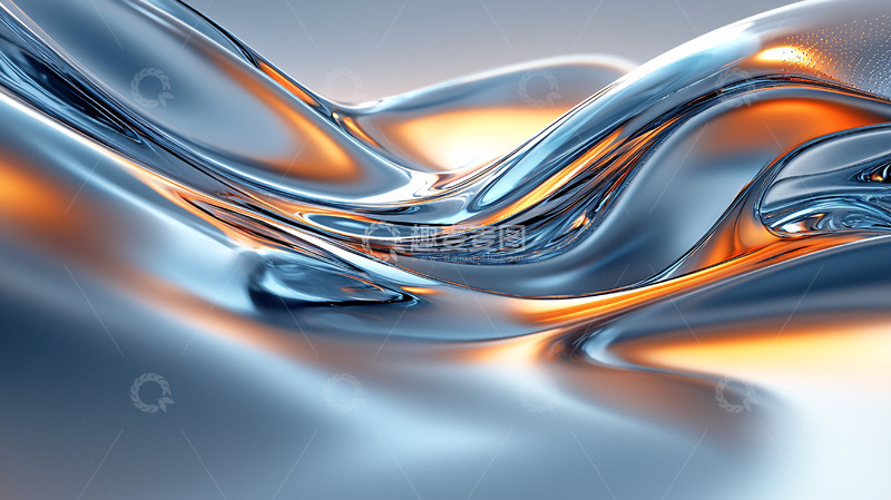 高清大图下载【趣麦麦图】金属质感波浪形抽象背景