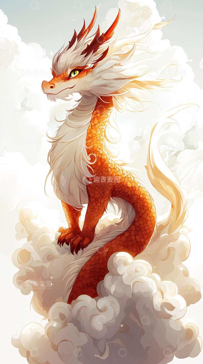 高清大图下载【趣麦麦图】祥云瑞兽龙