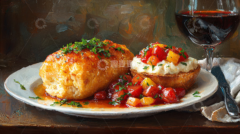 高清大图下载【趣麦麦图】烤鸡肉卷