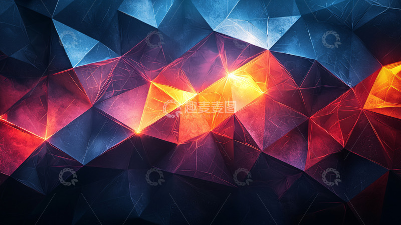 高清大图下载【趣麦麦图】低多边形抽象几何背景