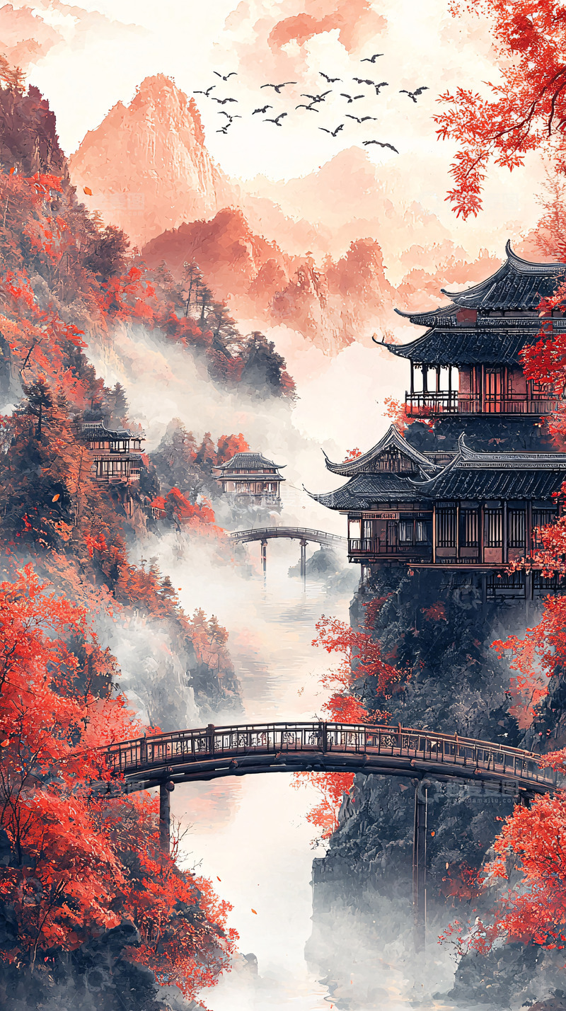 高清大图下载【趣麦麦图】水墨画山水