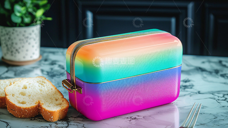 高清大图下载【趣麦麦图】彩虹渐变色便当盒