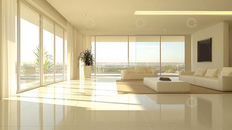 高清大图下载【趣麦麦图】简约风格客厅大落地窗
