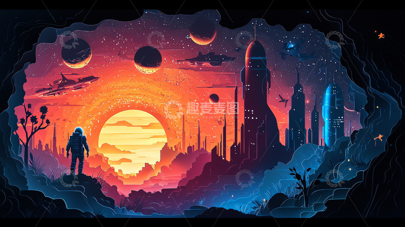 高清大图下载【趣麦麦图】太空宇航员