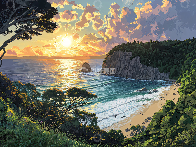 高清大图下载【趣麦麦图】海边日落风景