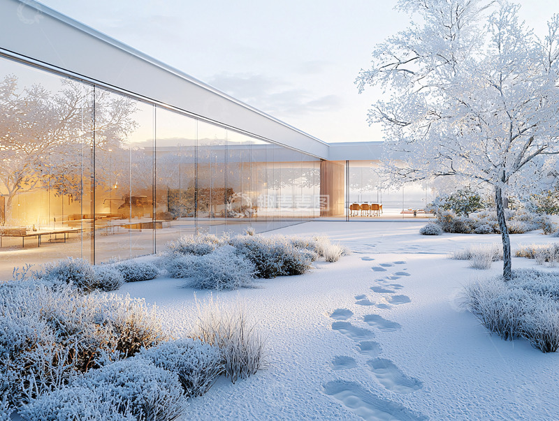 高清大图下载【趣麦麦图】冬季现代建筑