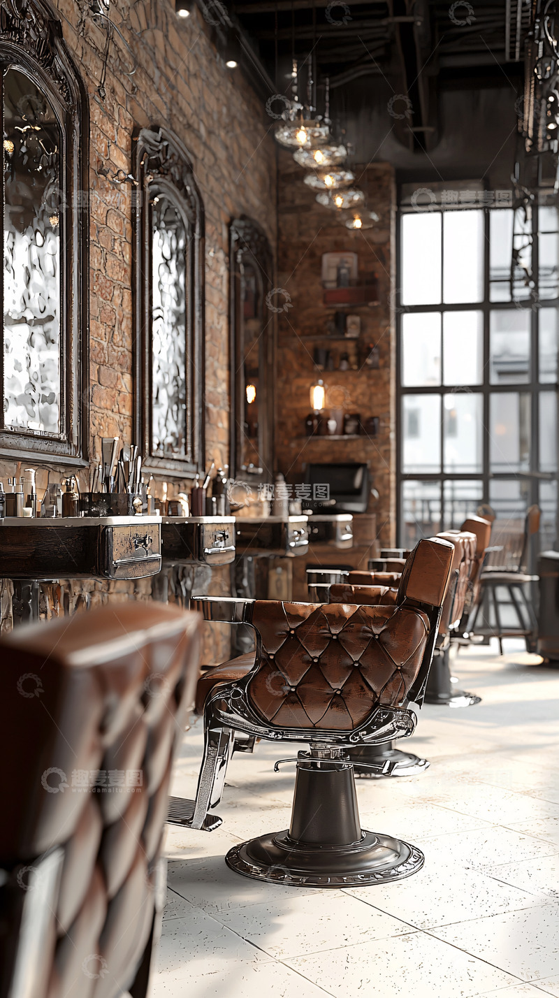 高清大图下载【趣麦麦图】复古工业风理发店