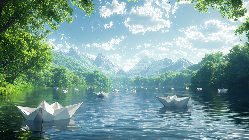 高清大图下载【趣麦麦图】-纸船