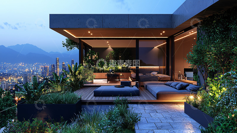 高清大图下载【趣麦麦图】现代简约空中花园别墅