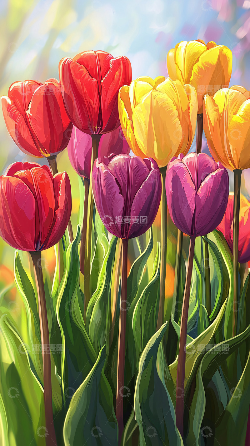 高清大图下载【趣麦麦图】春日郁金香花束