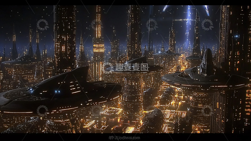 高清大图下载【趣麦麦图】科幻城市夜景