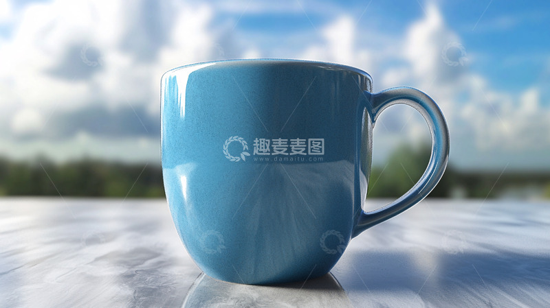 高清大图下载【趣麦麦图】蓝色的杯子
