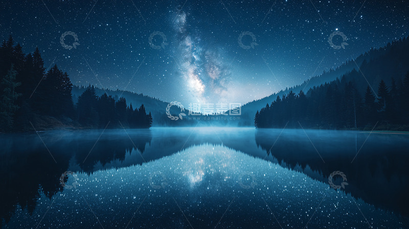 高清大图下载【趣麦麦图】星空倒影