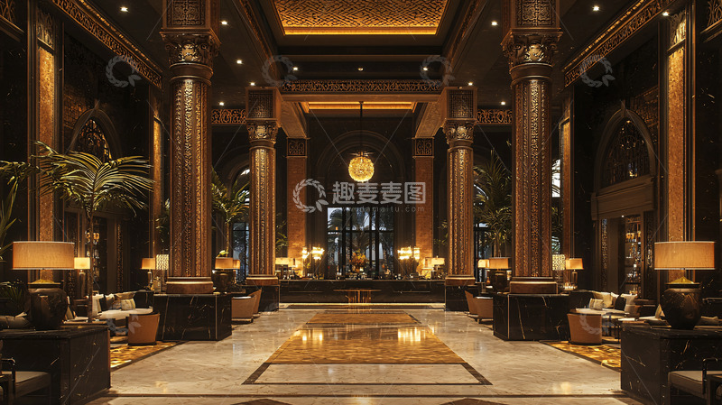 高清大图下载【趣麦麦图】奢华酒店大堂7